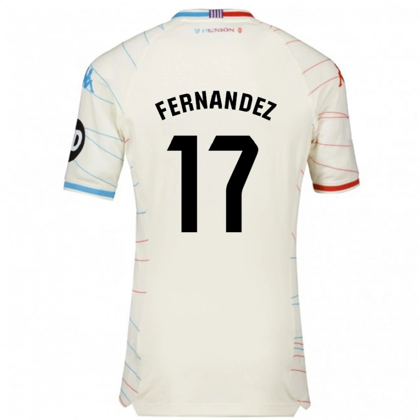 Danxen Heren Dani Fernández #17 Wit Rood Blauw Uitshirt Uittenue 2024/25 T-Shirt