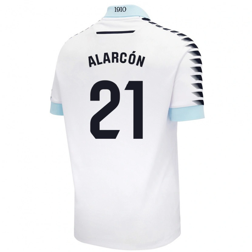 Danxen Heren Tomás Alarcón #21 Wit Blauw Uitshirt Uittenue 2024/25 T-Shirt