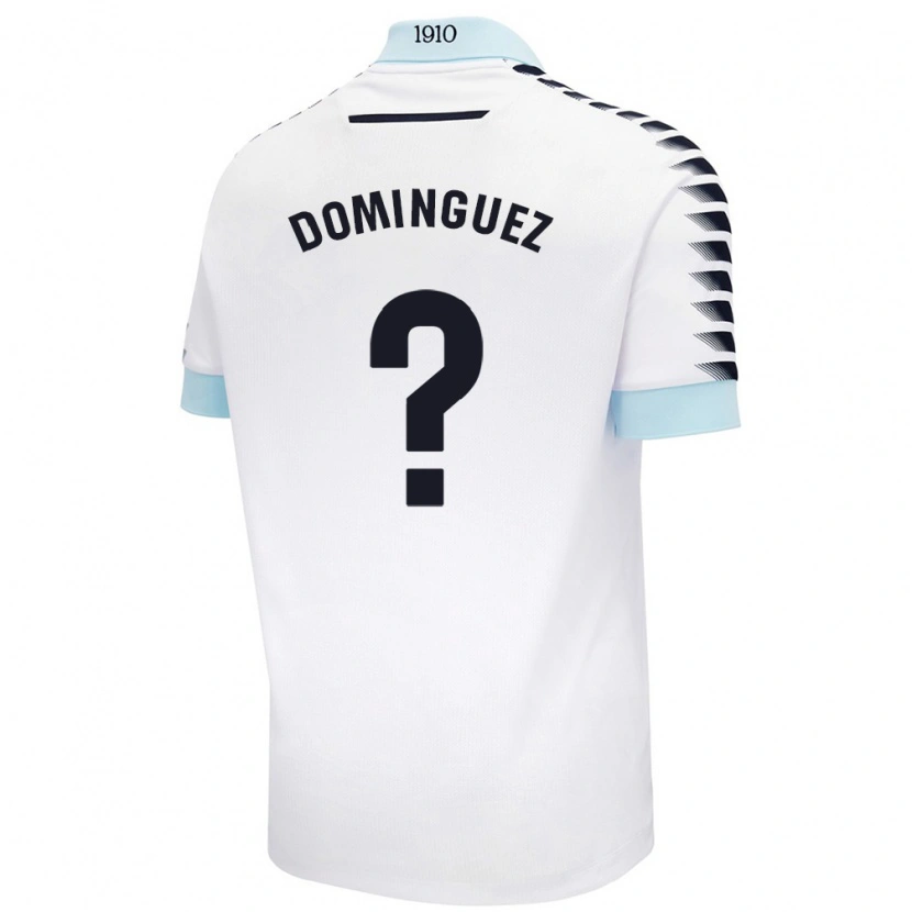 Danxen Heren Rubén Domínguez #0 Wit Blauw Uitshirt Uittenue 2024/25 T-Shirt