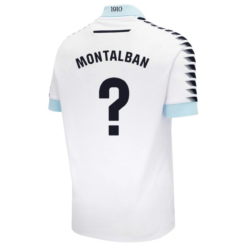 Danxen Heren Sergio Montalbán #0 Wit Blauw Uitshirt Uittenue 2024/25 T-Shirt