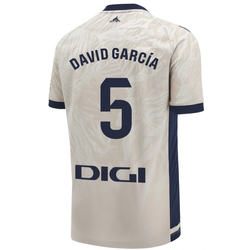 Danxen Heren David García #5 Lichtgrijs Uitshirt Uittenue 2024/25 T-Shirt