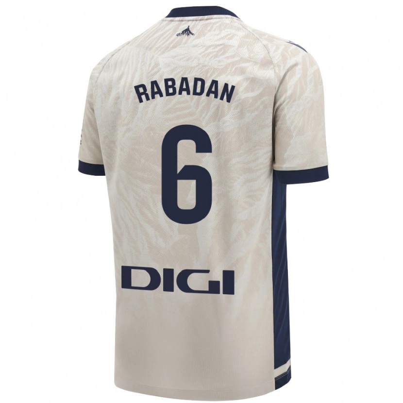 Danxen Heren David Rabadán #6 Lichtgrijs Uitshirt Uittenue 2024/25 T-Shirt