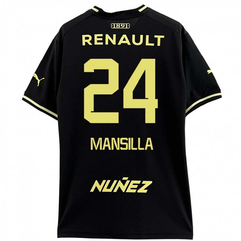 Danxen Heren Brian Mansilla #24 Zwart Geel Uitshirt Uittenue 2024/25 T-Shirt