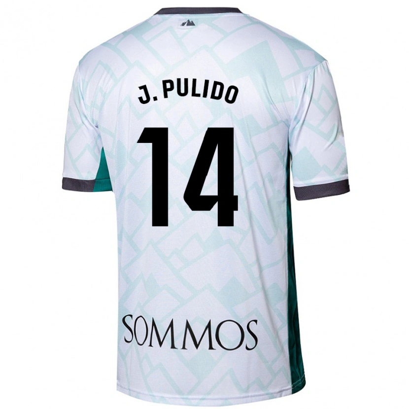 Danxen Heren Jorge Pulido #14 Wit Groen Uitshirt Uittenue 2024/25 T-Shirt