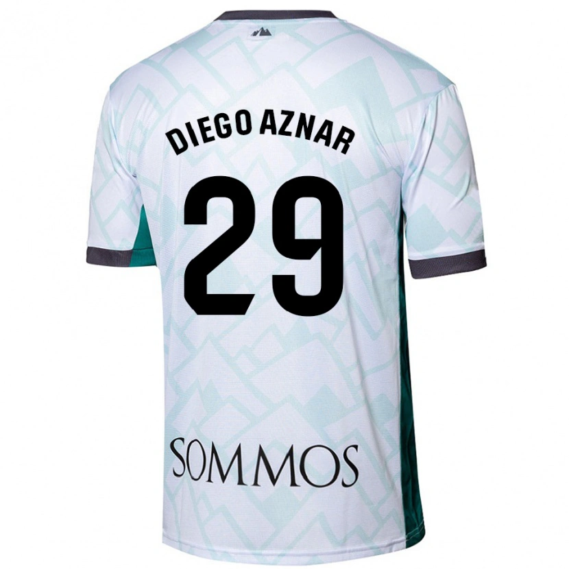 Danxen Heren Diego Aznar #29 Wit Groen Uitshirt Uittenue 2024/25 T-Shirt