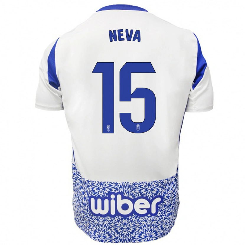 Danxen Heren Carlos Neva #15 Wit Blauw Uitshirt Uittenue 2024/25 T-Shirt