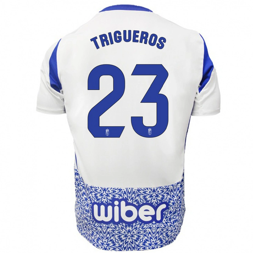 Danxen Heren Manu Trigueros #23 Wit Blauw Uitshirt Uittenue 2024/25 T-Shirt