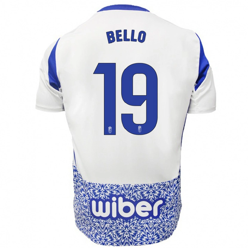 Danxen Heren Eghosa Bello #19 Wit Blauw Uitshirt Uittenue 2024/25 T-Shirt