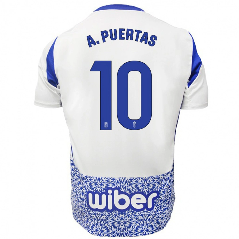 Danxen Heren Antonio Puertas #10 Wit Blauw Uitshirt Uittenue 2024/25 T-Shirt