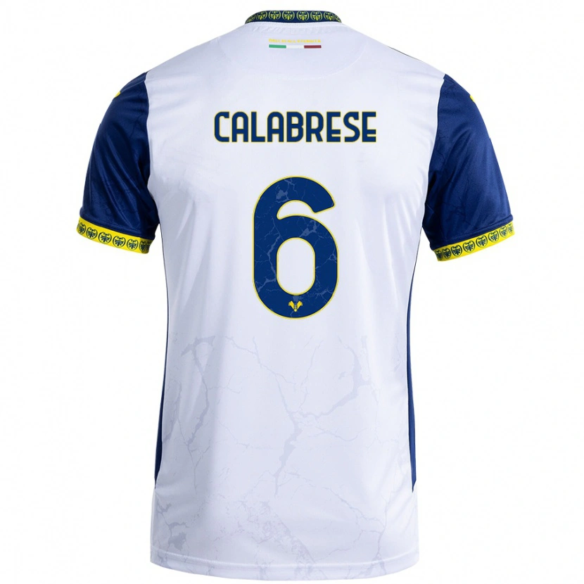 Danxen Heren Nicolò Calabrese #6 Witblauw Uitshirt Uittenue 2024/25 T-Shirt