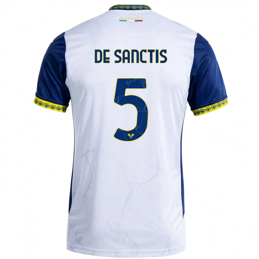 Danxen Heren Aurora De Sanctis #5 Witblauw Uitshirt Uittenue 2024/25 T-Shirt