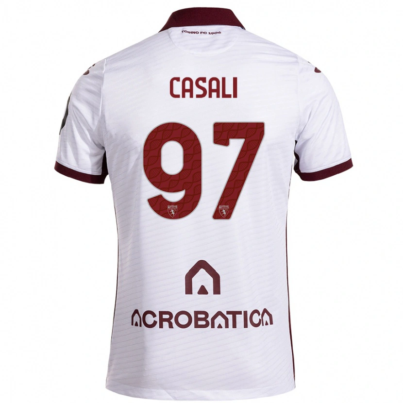 Danxen Heren Michele Casali #97 Wit Kastanjebruin Uitshirt Uittenue 2024/25 T-Shirt