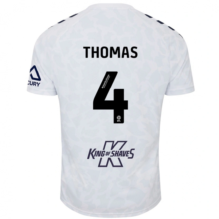 Danxen Heren Bobby Thomas #4 Wit Uitshirt Uittenue 2024/25 T-Shirt