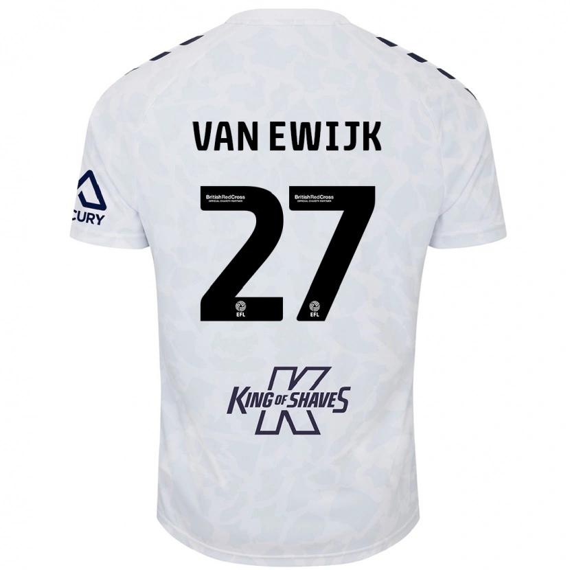 Danxen Heren Milan Van Ewijk #27 Wit Uitshirt Uittenue 2024/25 T-Shirt