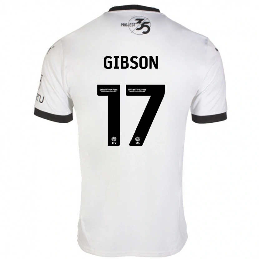 Danxen Heren Lewis Gibson #17 Wit Zwart Uitshirt Uittenue 2024/25 T-Shirt