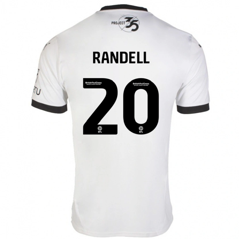 Danxen Heren Adam Randell #20 Wit Zwart Uitshirt Uittenue 2024/25 T-Shirt