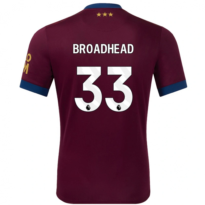 Danxen Heren Nathan Broadhead #33 Bruin Uitshirt Uittenue 2024/25 T-Shirt