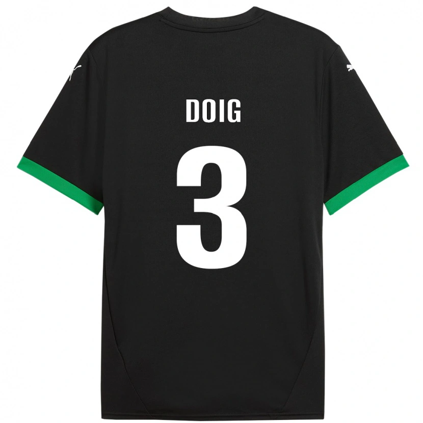 Danxen Dames Josh Doig #3 Zwart Donkergroen Thuisshirt Thuistenue 2024/25 T-Shirt