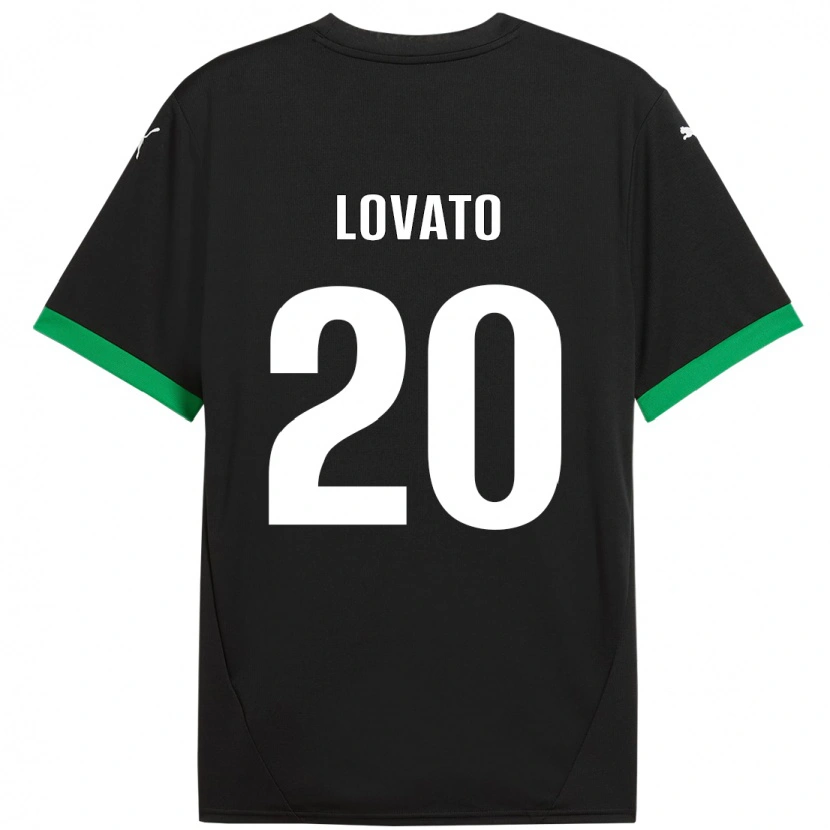 Danxen Dames Matteo Lovato #20 Zwart Donkergroen Thuisshirt Thuistenue 2024/25 T-Shirt