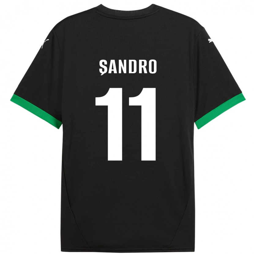 Danxen Dames Denis Șandro #11 Zwart Donkergroen Thuisshirt Thuistenue 2024/25 T-Shirt