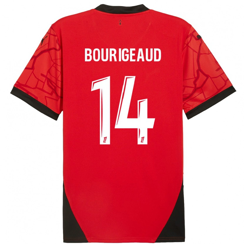 Danxen Dames Benjamin Bourigeaud #14 Rood Zwart Thuisshirt Thuistenue 2024/25 T-Shirt