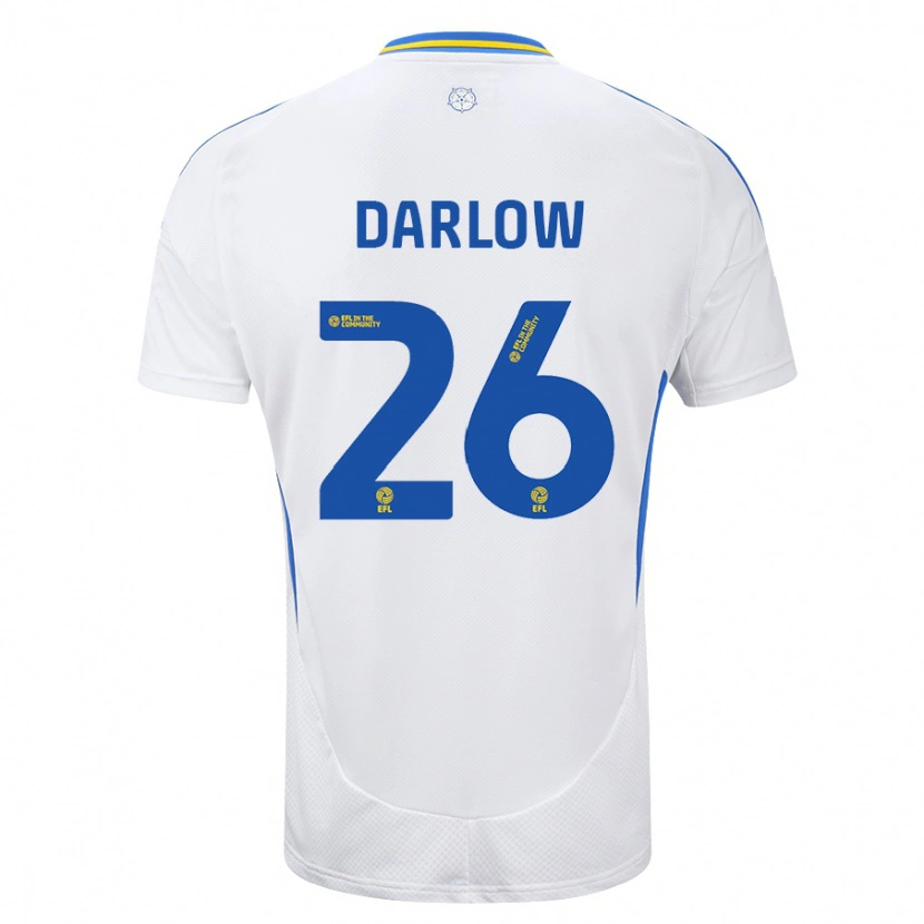 Danxen Dames Karl Darlow #26 Wit Blauw Thuisshirt Thuistenue 2024/25 T-Shirt