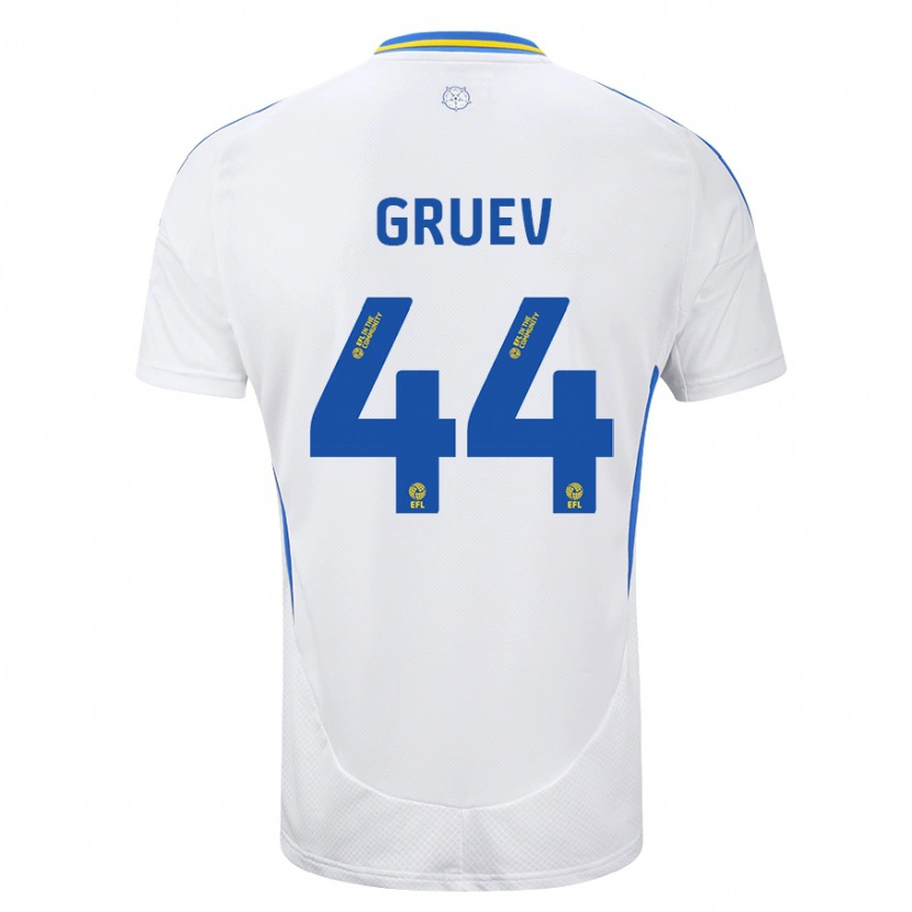 Danxen Dames Ilia Gruev #44 Wit Blauw Thuisshirt Thuistenue 2024/25 T-Shirt