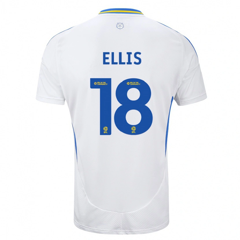 Danxen Dames Macy Ellis #18 Wit Blauw Thuisshirt Thuistenue 2024/25 T-Shirt