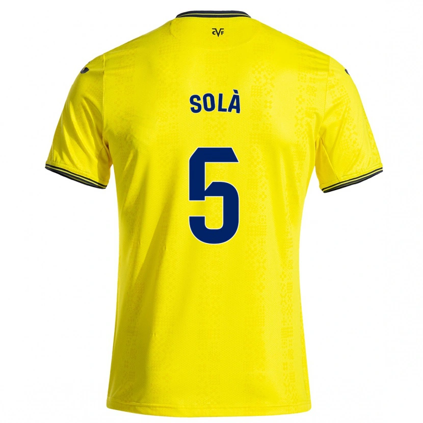 Danxen Dames Arnau Solà #5 Geel Zwart Thuisshirt Thuistenue 2024/25 T-Shirt