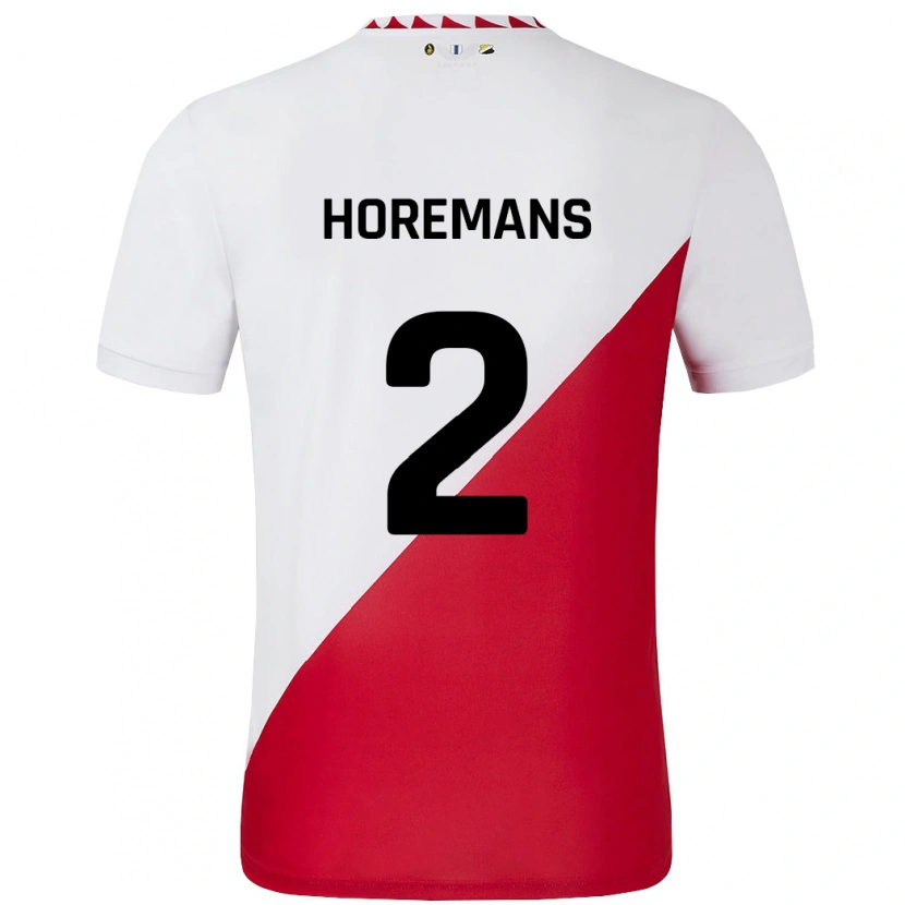 Danxen Dames Siebe Horemans #2 Wit Rood Thuisshirt Thuistenue 2024/25 T-Shirt