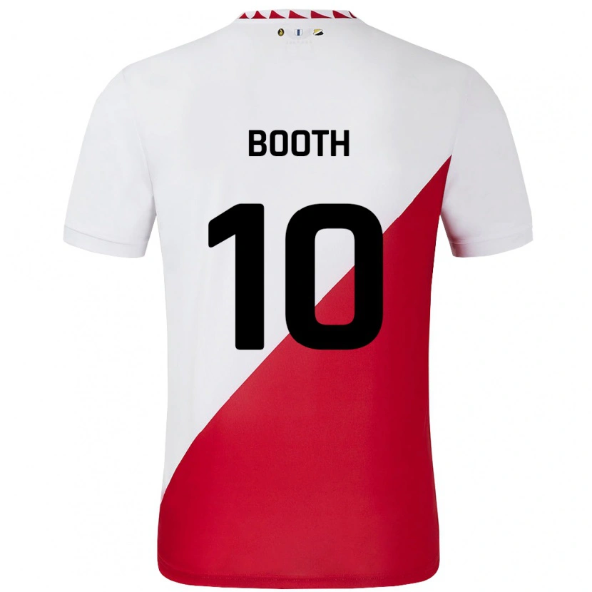 Danxen Dames Taylor Booth #10 Wit Rood Thuisshirt Thuistenue 2024/25 T-Shirt