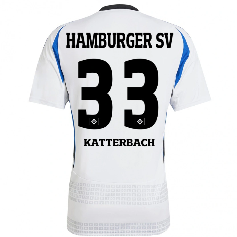 Danxen Dames Noah Katterbach #33 Wit Blauw Thuisshirt Thuistenue 2024/25 T-Shirt