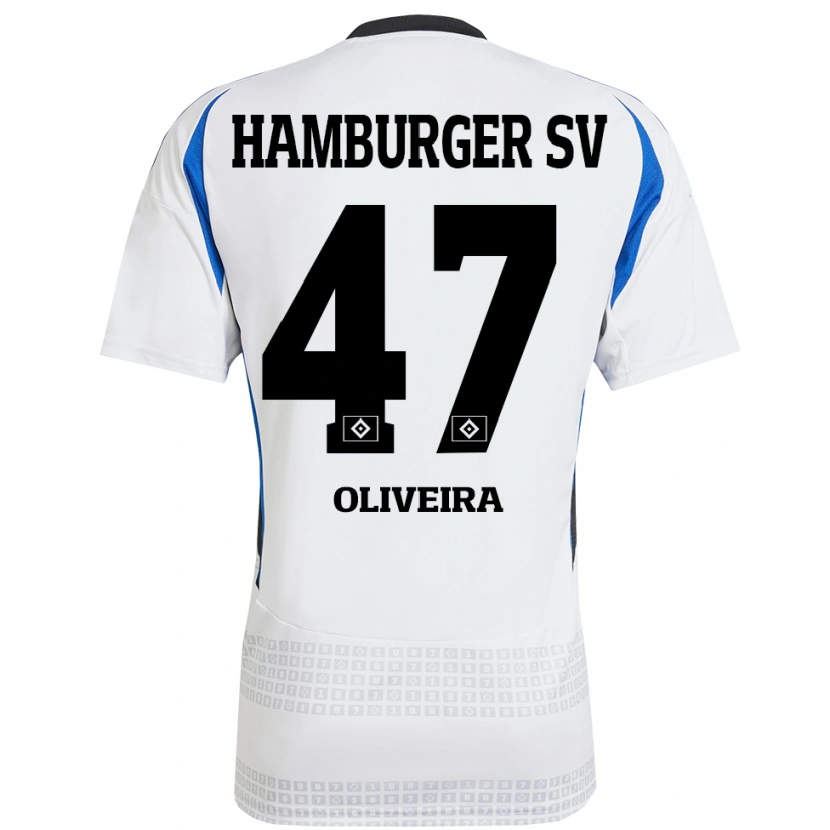 Danxen Dames Nicolas Oliveira #47 Wit Blauw Thuisshirt Thuistenue 2024/25 T-Shirt