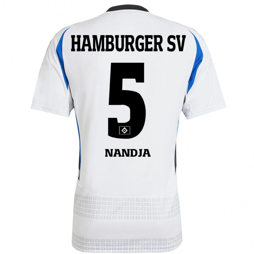 Danxen Dames Shafiq Nandja #5 Wit Blauw Thuisshirt Thuistenue 2024/25 T-Shirt