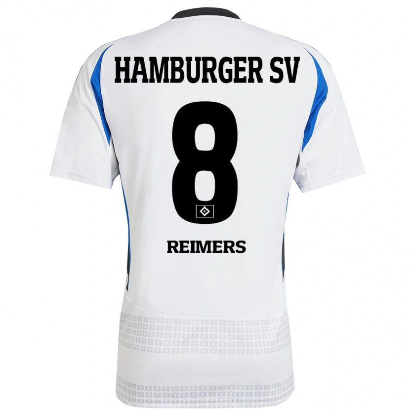 Danxen Dames Moritz Reimers #8 Wit Blauw Thuisshirt Thuistenue 2024/25 T-Shirt