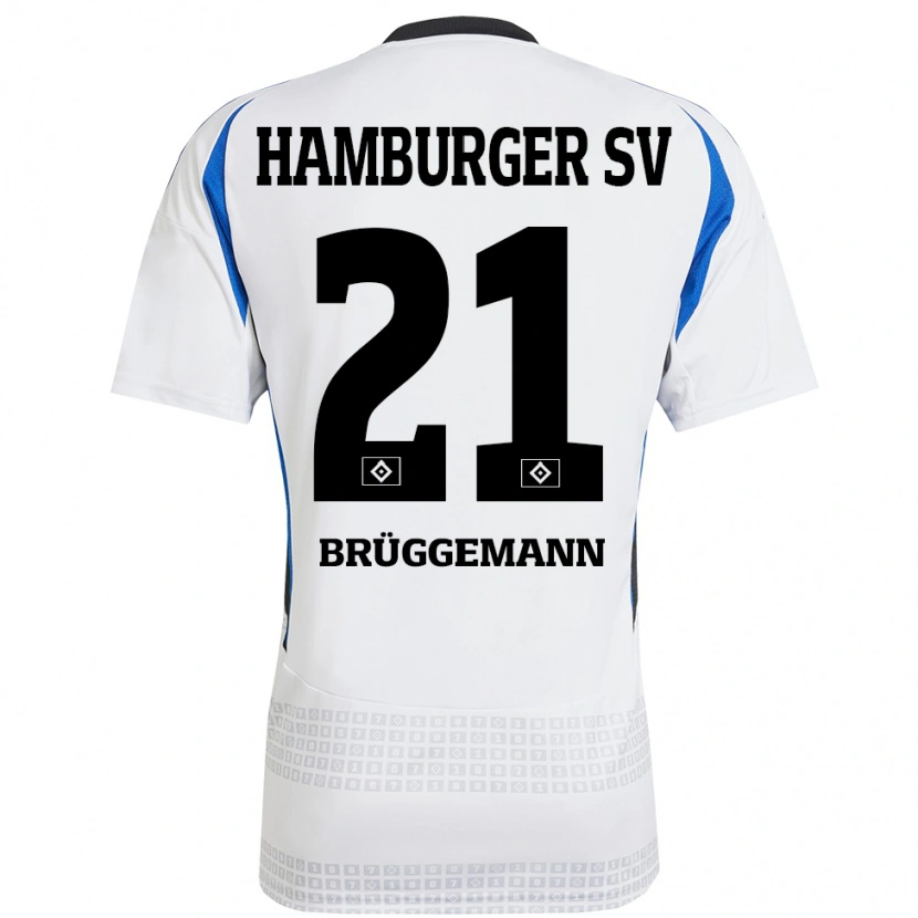 Danxen Dames William Brüggemann #21 Wit Blauw Thuisshirt Thuistenue 2024/25 T-Shirt