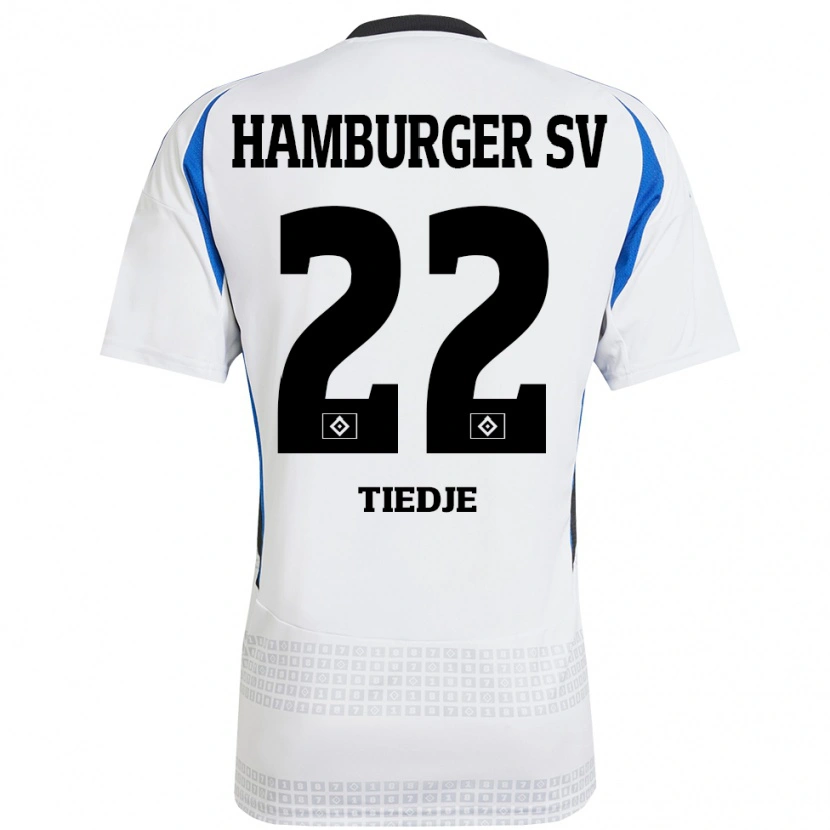 Danxen Dames Patrick Tiedje #22 Wit Blauw Thuisshirt Thuistenue 2024/25 T-Shirt