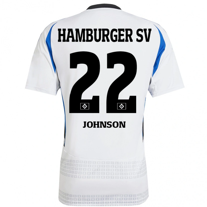 Danxen Dames Emmanuel Johnson #22 Wit Blauw Thuisshirt Thuistenue 2024/25 T-Shirt