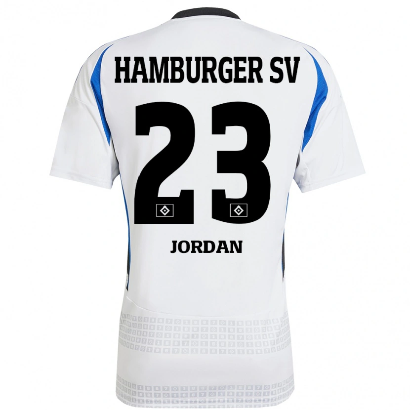 Danxen Dames Dominik Jordan #23 Wit Blauw Thuisshirt Thuistenue 2024/25 T-Shirt