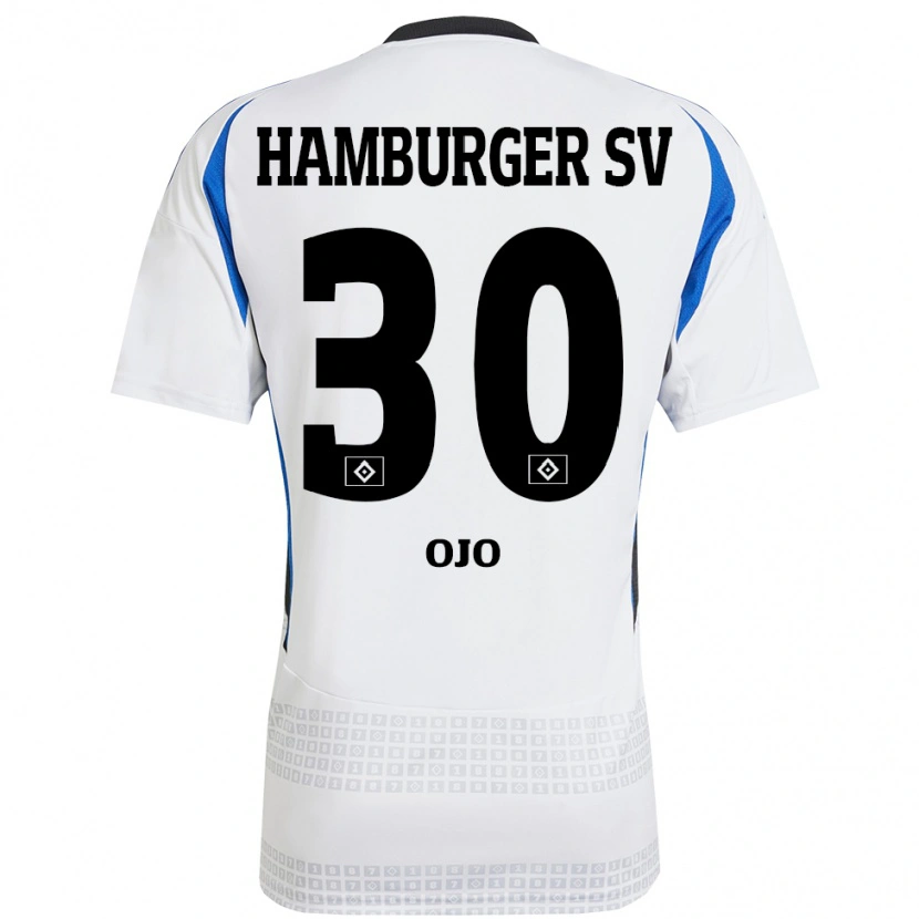 Danxen Dames Kelvin Ojo #30 Wit Blauw Thuisshirt Thuistenue 2024/25 T-Shirt