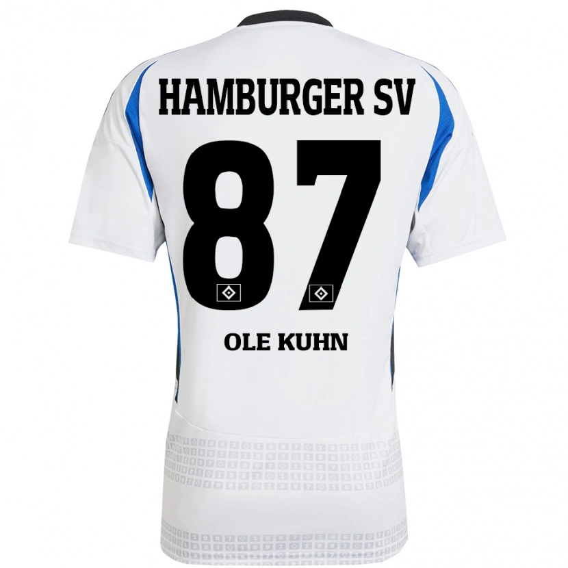 Danxen Dames Niklas Ole Kühn #87 Wit Blauw Thuisshirt Thuistenue 2024/25 T-Shirt