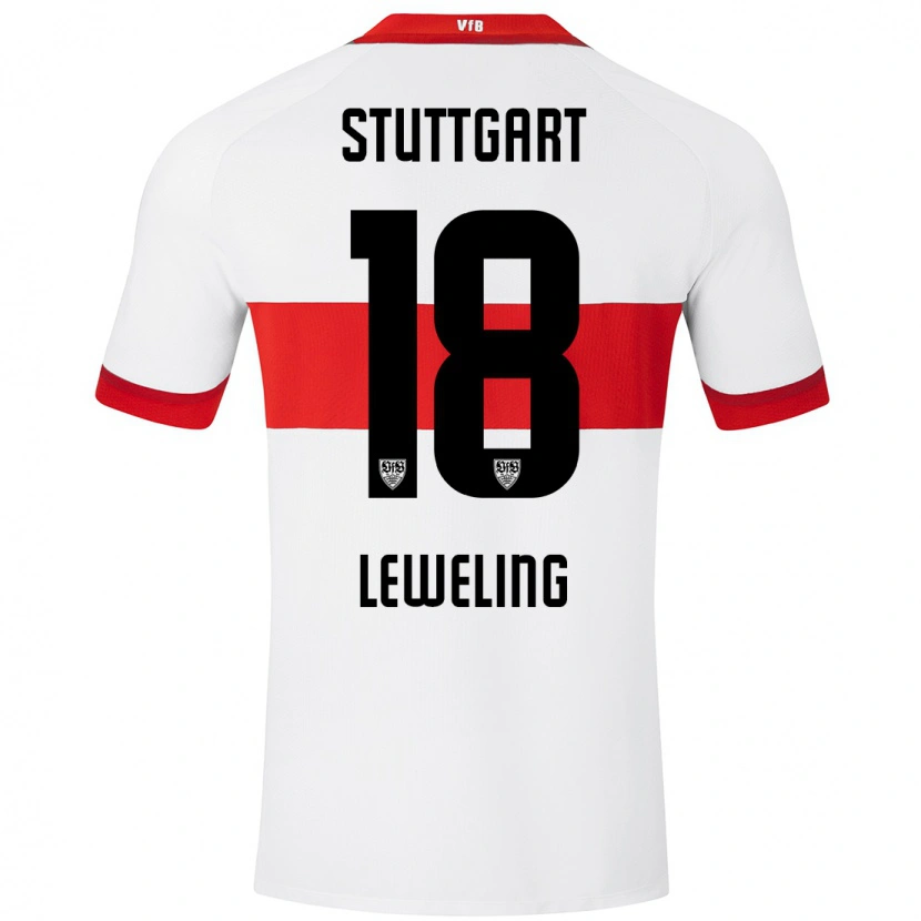 Danxen Dames Jamie Leweling #18 Wit Rood Thuisshirt Thuistenue 2024/25 T-Shirt