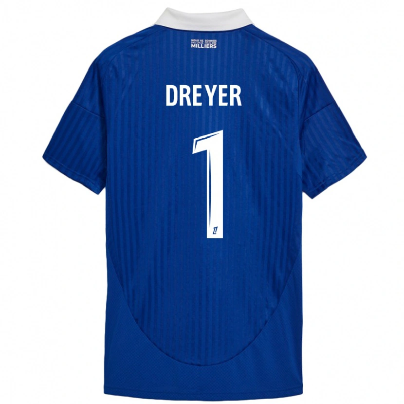 Danxen Dames Matthieu Dreyer #1 Blauw Wit Thuisshirt Thuistenue 2024/25 T-Shirt