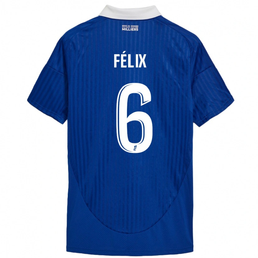 Danxen Dames Félix Lemaréchal #6 Blauw Wit Thuisshirt Thuistenue 2024/25 T-Shirt