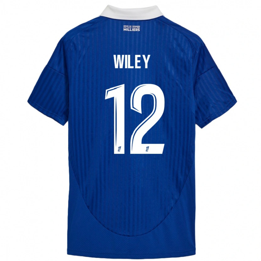 Danxen Dames Caleb Wiley #12 Blauw Wit Thuisshirt Thuistenue 2024/25 T-Shirt