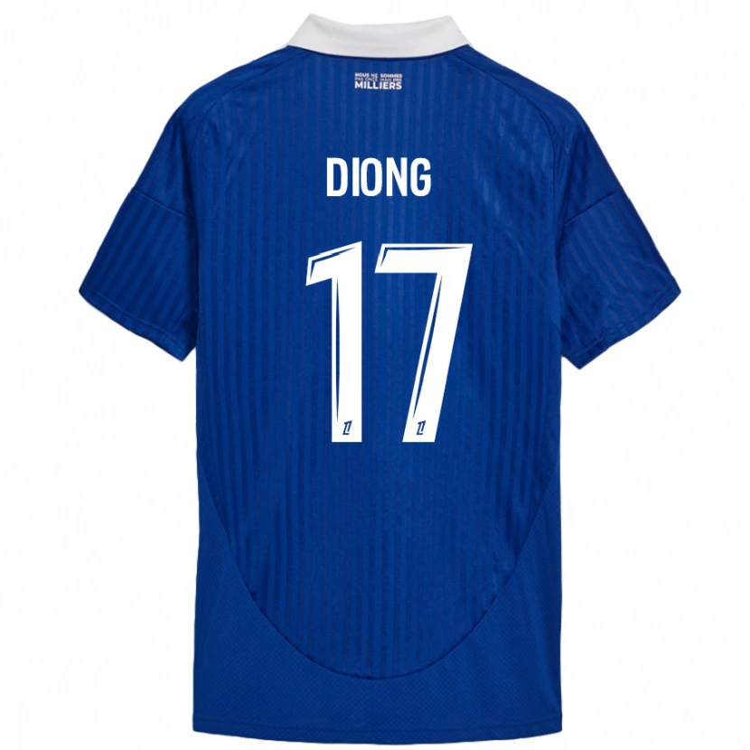 Danxen Dames Pape Diong #17 Blauw Wit Thuisshirt Thuistenue 2024/25 T-Shirt