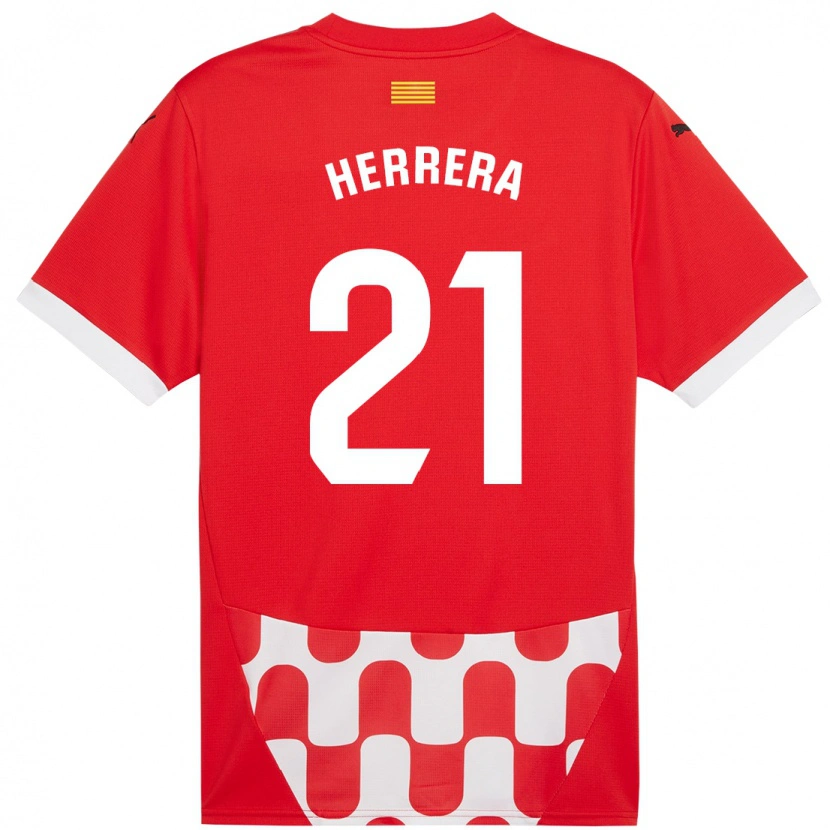 Danxen Dames Yangel Herrera #21 Rood Wit Thuisshirt Thuistenue 2024/25 T-Shirt