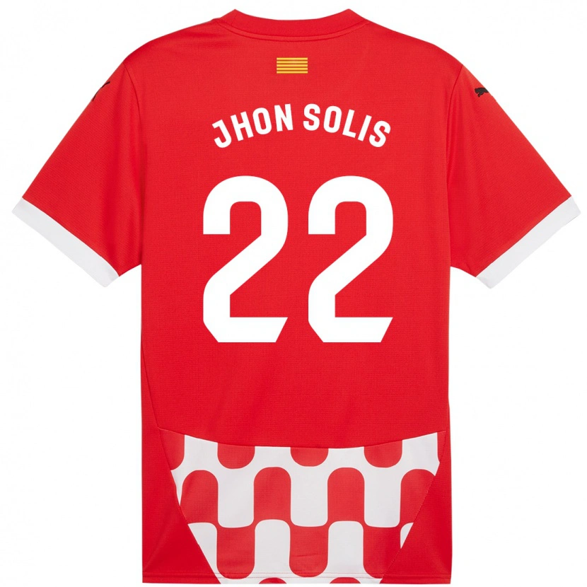 Danxen Dames Jhon Solís #22 Rood Wit Thuisshirt Thuistenue 2024/25 T-Shirt