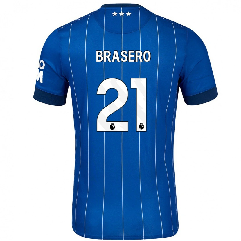 Danxen Dames Sarah Brasero-Carreira #21 Marineblauw Thuisshirt Thuistenue 2024/25 T-Shirt