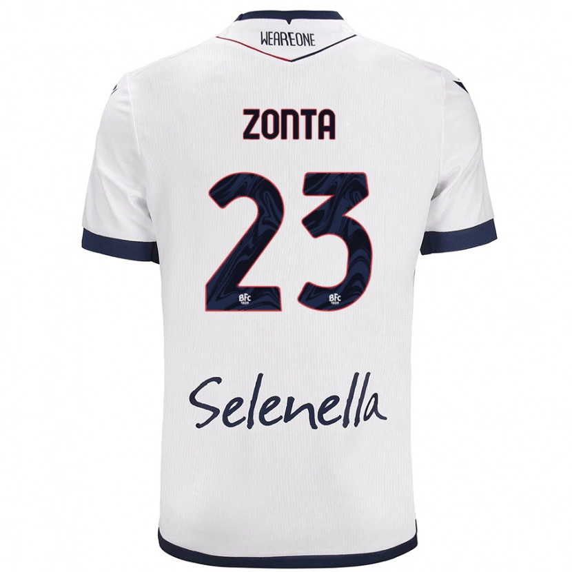 Danxen Dames Alessandro Zonta #23 Wit Koningsblauw Uitshirt Uittenue 2024/25 T-Shirt